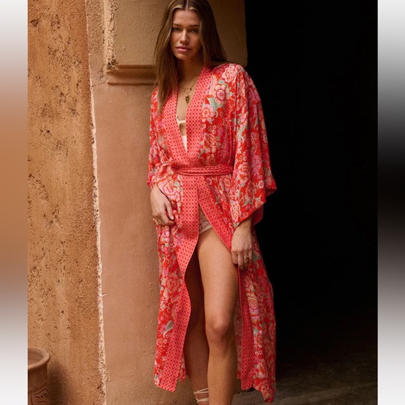 🌺😍 Spell Full Bloom Maxi Robe Sz: M/L Color: Daylily! 😍🌺 - Picture 2 of 8